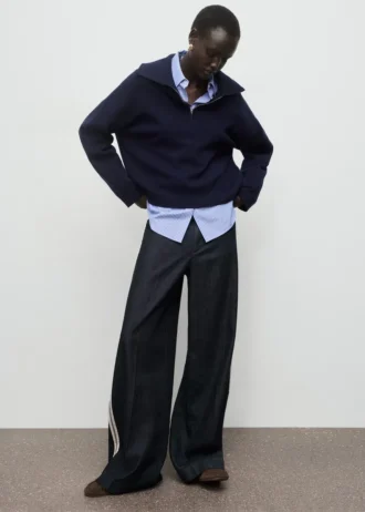 Široké pruhované džíny