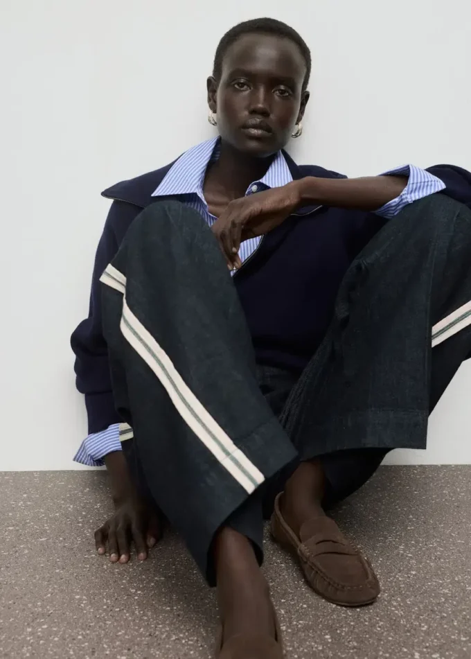 Široké pruhované džíny Široké pruhované džíny