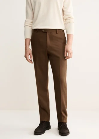 Italské vlněné flanelové kalhoty