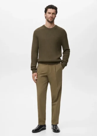 Jemný žebrovaný bavlněný svetr