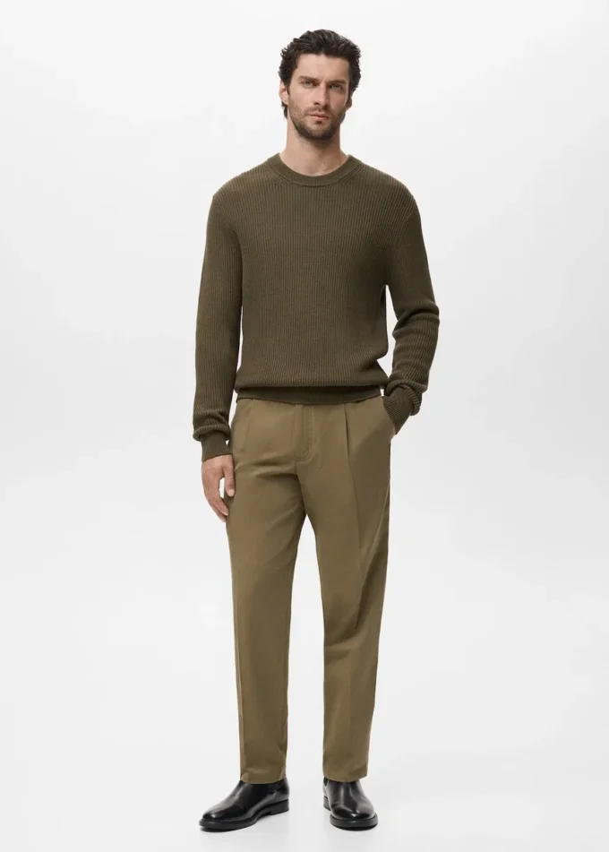 Jemný žebrovaný bavlněný svetr Jemný žebrovaný bavlněný svetr