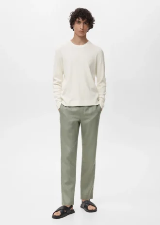 Jemný žebrovaný bavlněný svetr