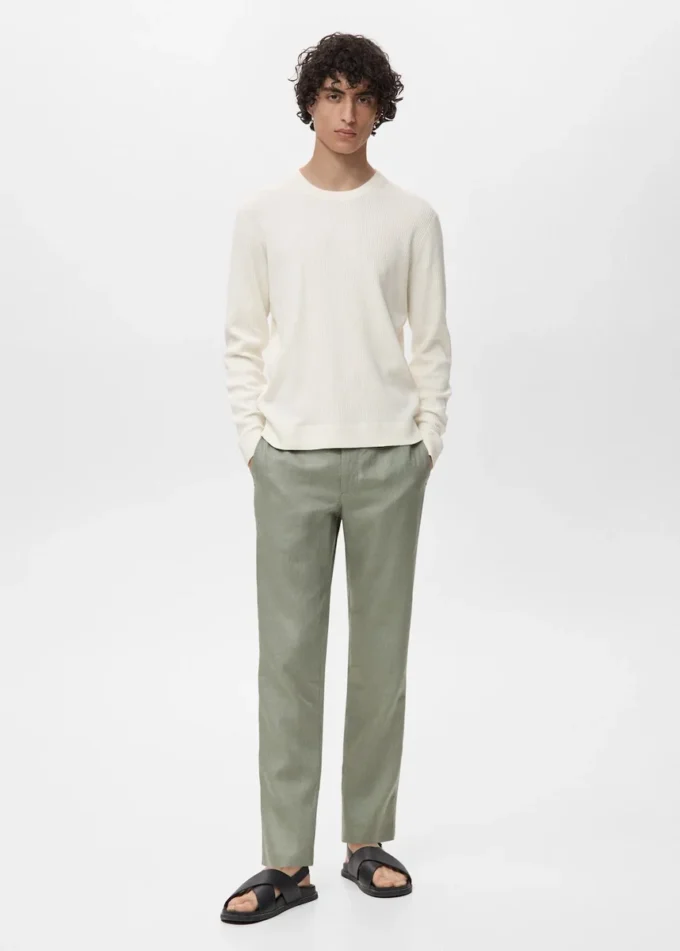 Jemný žebrovaný bavlněný svetr Jemný žebrovaný bavlněný svetr