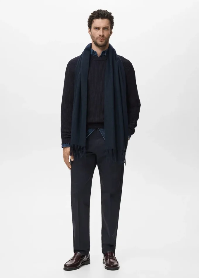 Jemný žebrovaný bavlněný svetr Jemný žebrovaný bavlněný svetr