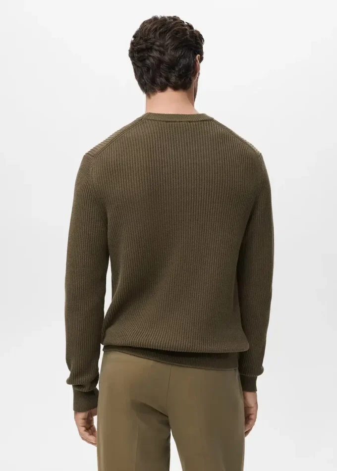 Jemný žebrovaný bavlněný svetr Jemný žebrovaný bavlněný svetr