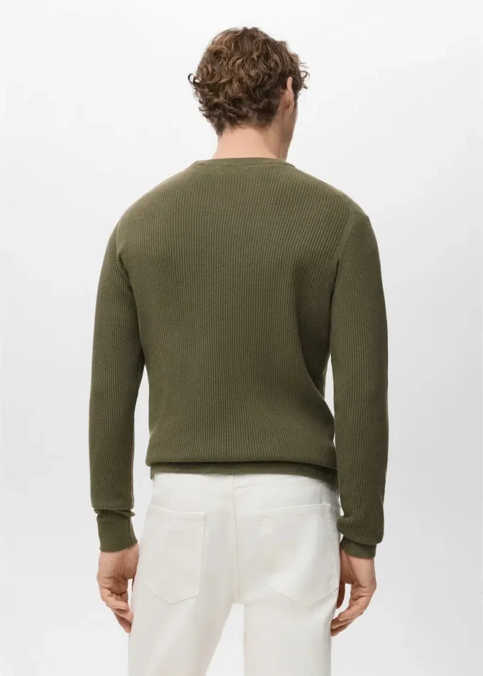 Jemný žebrovaný bavlněný svetr Jemný žebrovaný bavlněný svetr