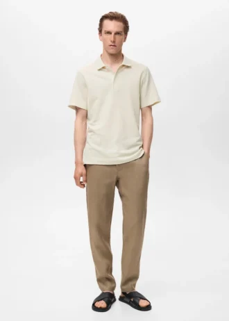 Jemně žebrované polo tričko