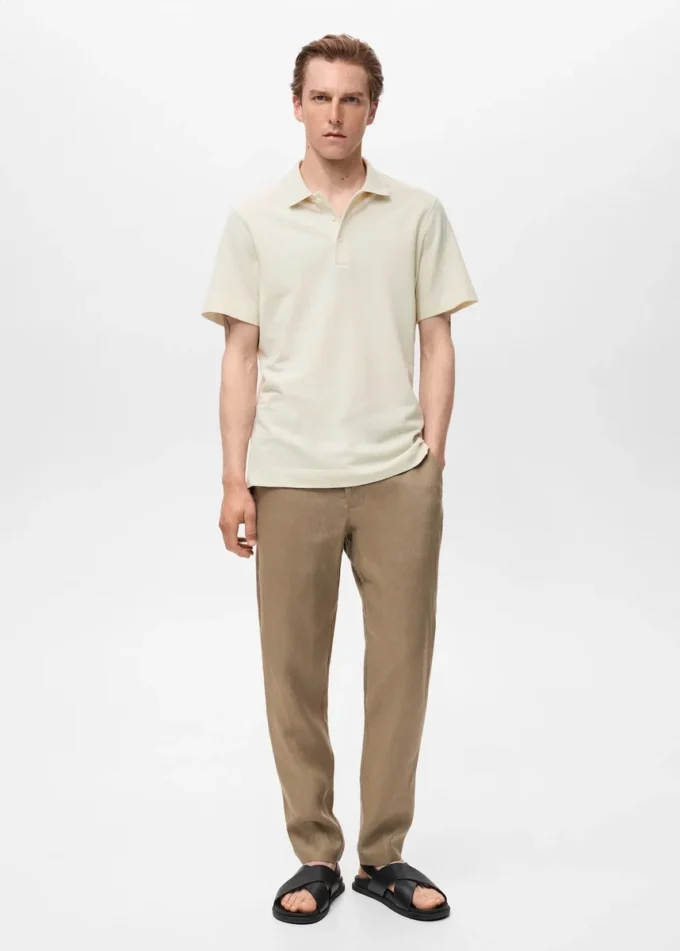 Jemně žebrované polo tričko Jemně žebrované polo tričko