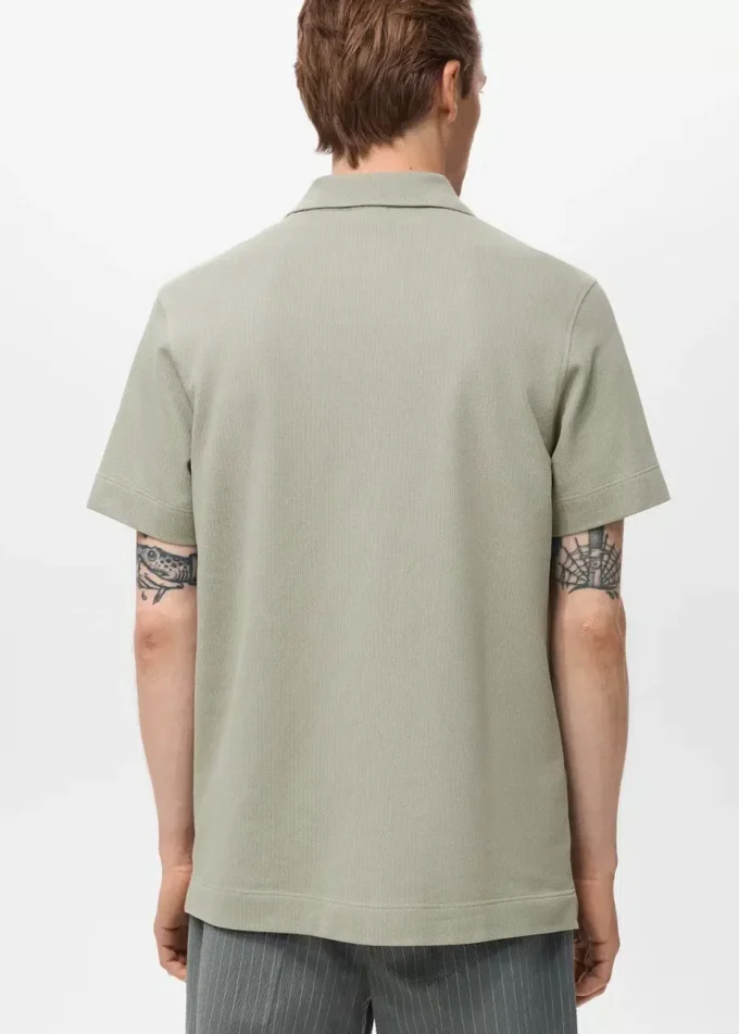 Jemně žebrované polo tričko Jemně žebrované polo tričko