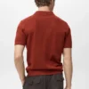 Jemně pletené bavlněné polo tričko