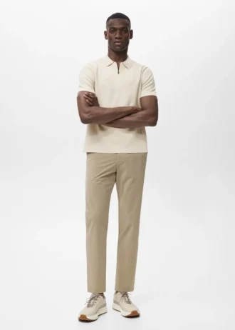 Jemně pletené polo tričko COOLMAX® se zipem