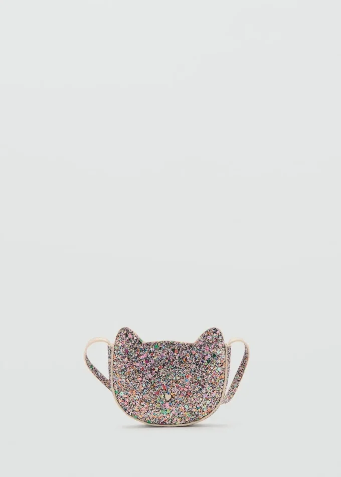 Kabelka s třpytivým motivem kočky