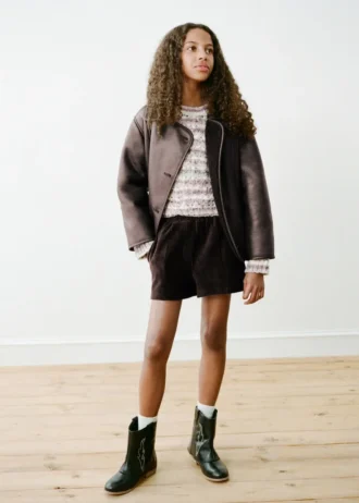 Kabát s podšívkou s kožešinovým efektem