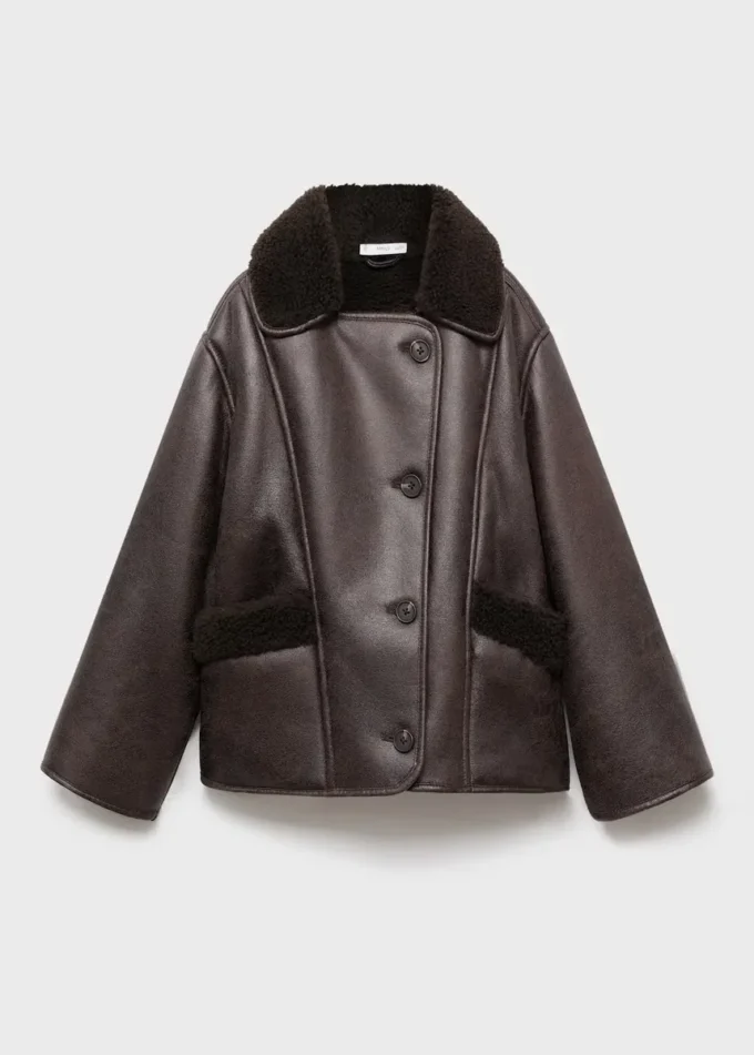 Kabát s podšívkou s kožešinovým efektem Kabát s podšívkou s kožešinovým efektem