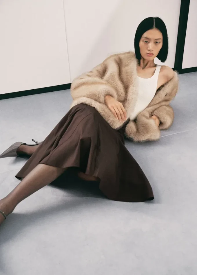 Kabát z umělé kožešiny s knoflíky Kabát z umělé kožešiny s knoflíky