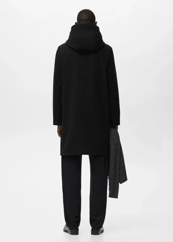 Kabát z vlněné směsi s kapucí Kabát z vlněné směsi s kapucí