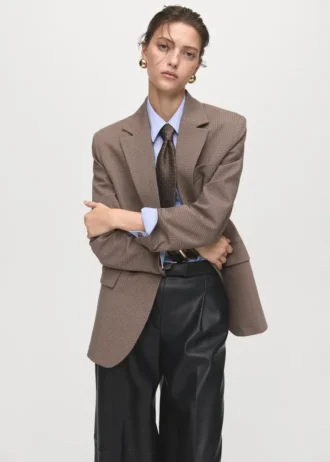 Kalhoty s širokými nohavicemi z umělé kůže