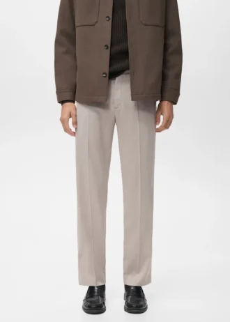 Kalhoty s pravidelným střihem a záhybem MANGO USA