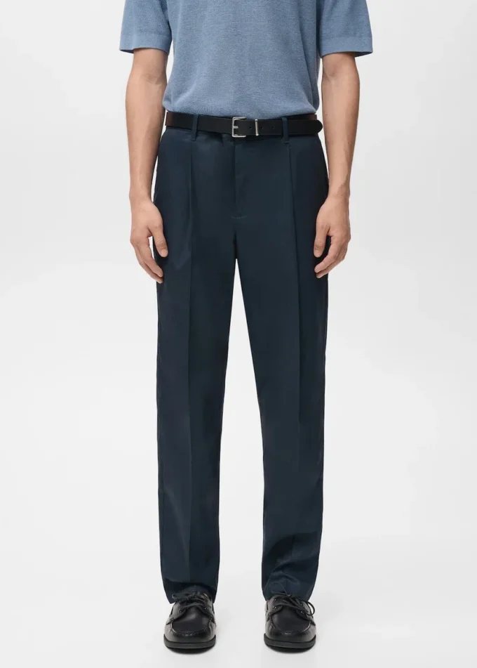 Kalhoty s pravidelným střihem, plisované, splývavé Kalhoty s pravidelným střihem, plisované, splývavé