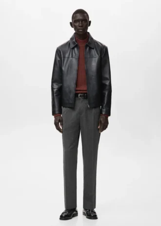 Kalhoty z flanelu s pravidelným střihem a záhyby Kalhoty z flanelu s pravidelným střihem a záhyby