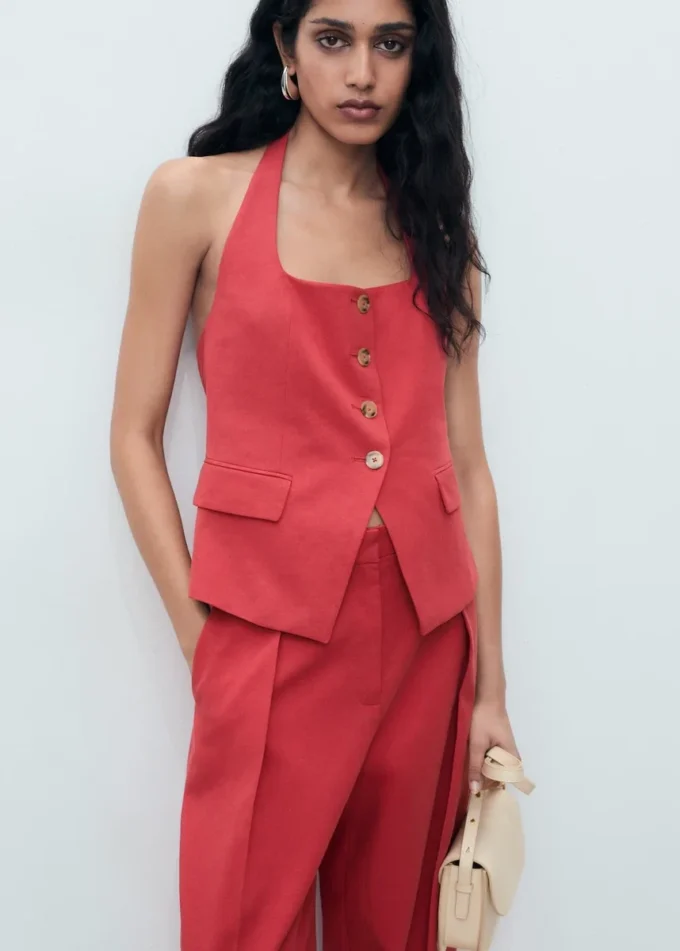 Kalhoty z lněné směsi Kalhoty z lněné směsi