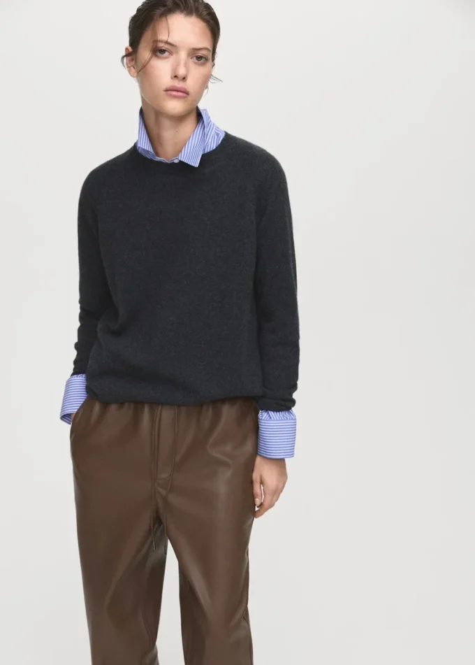 Kalhoty z umělé kůže s elastickým pasem Kalhoty z umělé kůže s elastickým pasem