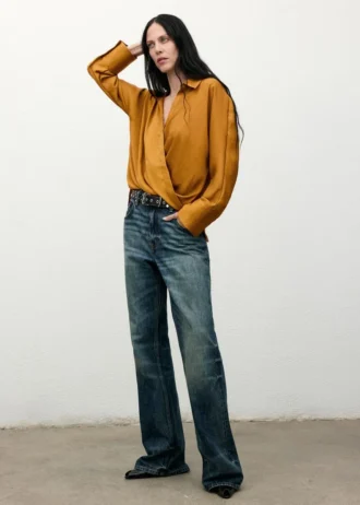 Křížená saténová blůza