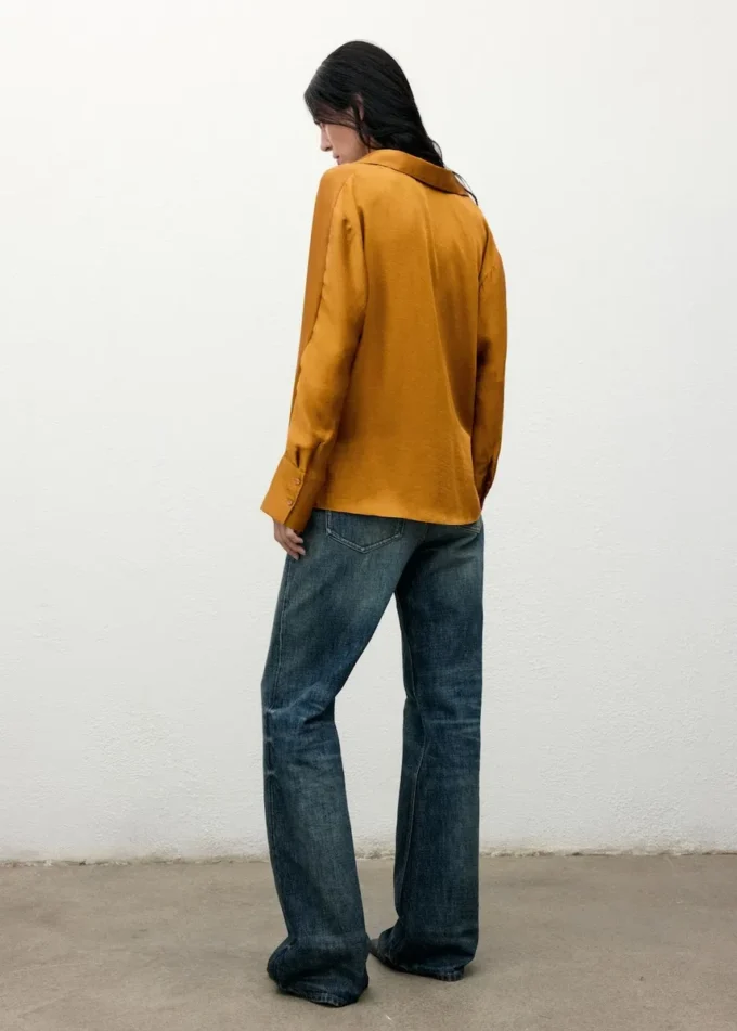 Křížená saténová blůza Křížená saténová blůza