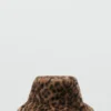 Klobouk z umělé kožešiny s leopardím potiskem