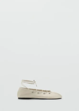 Kožené baleríny s překříženými pásky