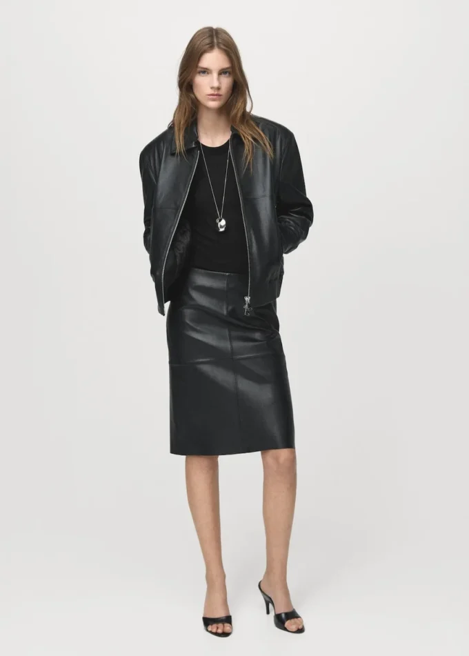 Kožená bomber bunda Kožená bomber bunda