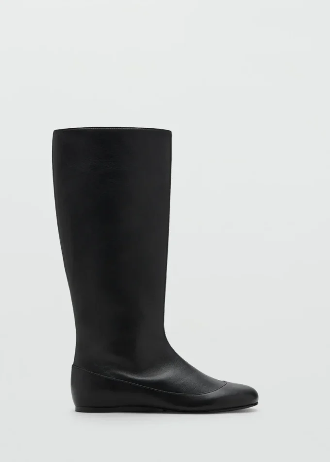 Kožené boty s kombinovaným designem Kožené boty s kombinovaným designem