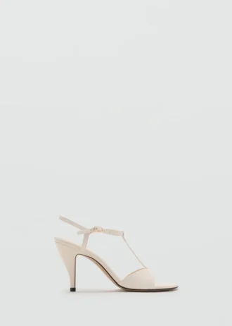 Kožené sandály na podpatku s pásky