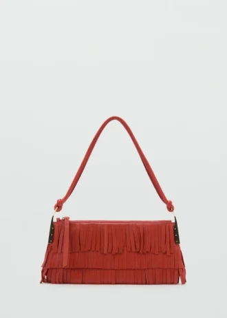 Kožená taška přes rameno s třásněmi