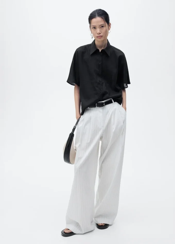 Košile s krátkými rukávy ze směsi lnu Košile s krátkými rukávy ze směsi lnu