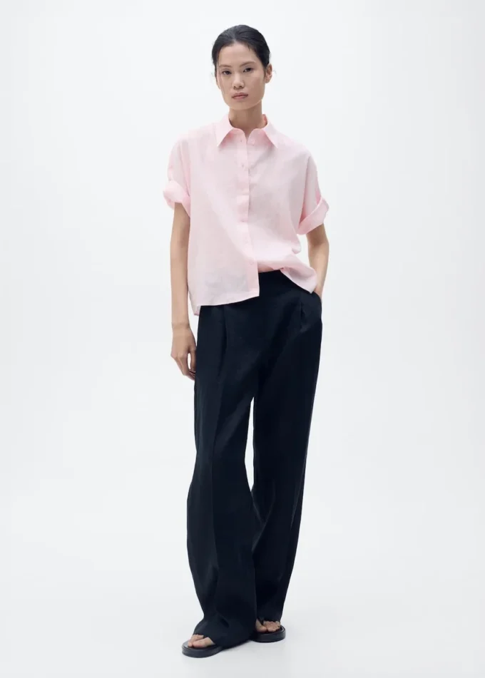 Košile s krátkými rukávy ze směsi lnu Košile s krátkými rukávy ze směsi lnu