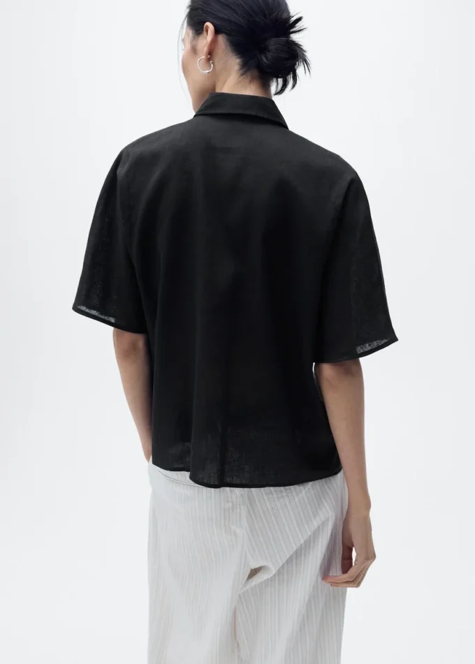 Košile s krátkými rukávy ze směsi lnu Košile s krátkými rukávy ze směsi lnu