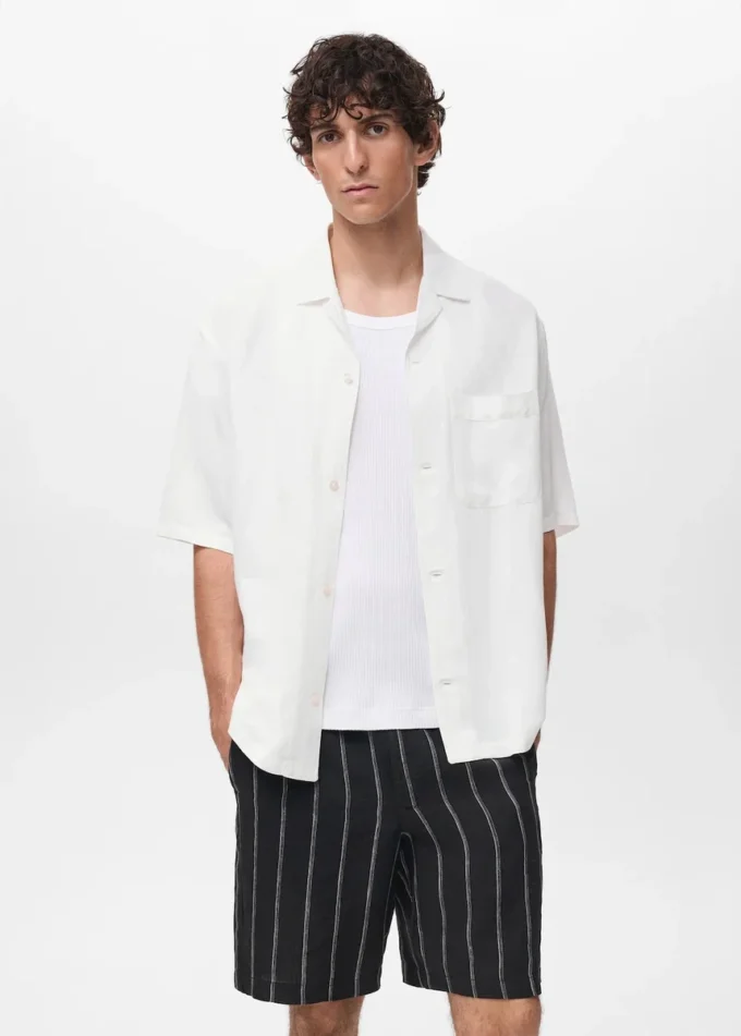 Košile s pravidelným střihem ze směsi lnu Košile s pravidelným střihem ze směsi lnu