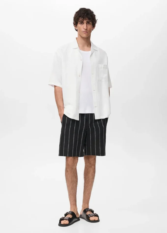 Košile s pravidelným střihem ze směsi lnu Košile s pravidelným střihem ze směsi lnu