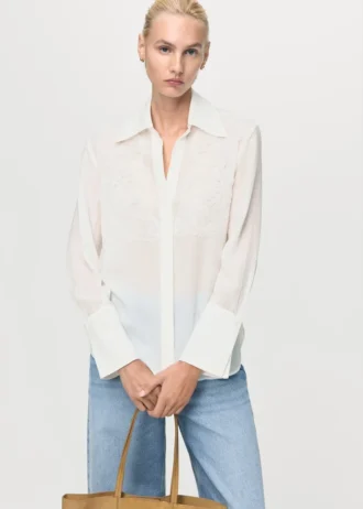 Košile z lyocellu s nášivkami