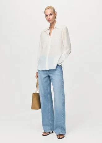 Košile z lyocellu s nášivkami