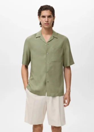 Košile z lyocellu s pravidelným střihem Košile z lyocellu s pravidelným střihem