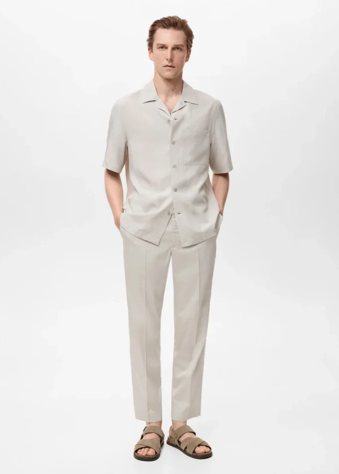 Košile z lyocellu s pravidelným střihem Košile z lyocellu s pravidelným střihem