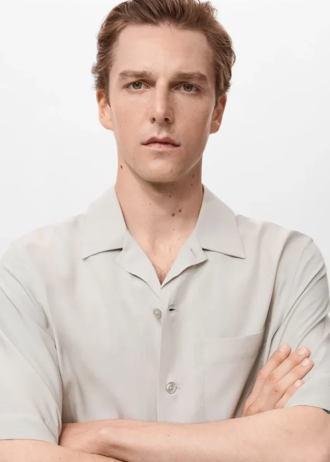 Košile z lyocellu s pravidelným střihem Košile z lyocellu s pravidelným střihem