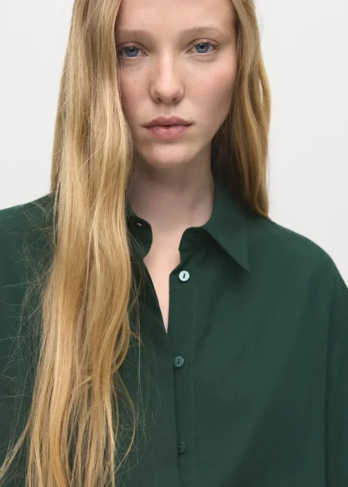 Košile z lyocellu se skrytými knoflíky Košile z lyocellu se skrytými knoflíky