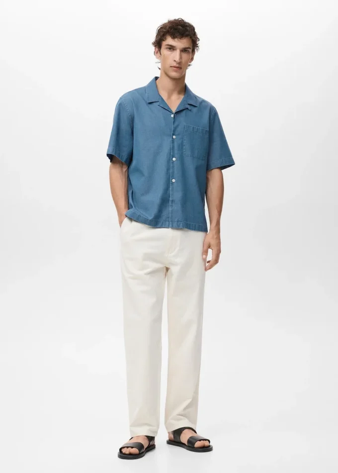 Košile ze 100% bavlněného denimu Košile ze 100% bavlněného denimu