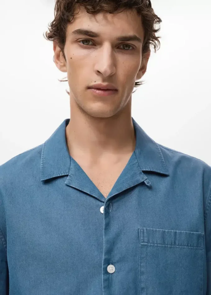 Košile ze 100% bavlněného denimu Košile ze 100% bavlněného denimu