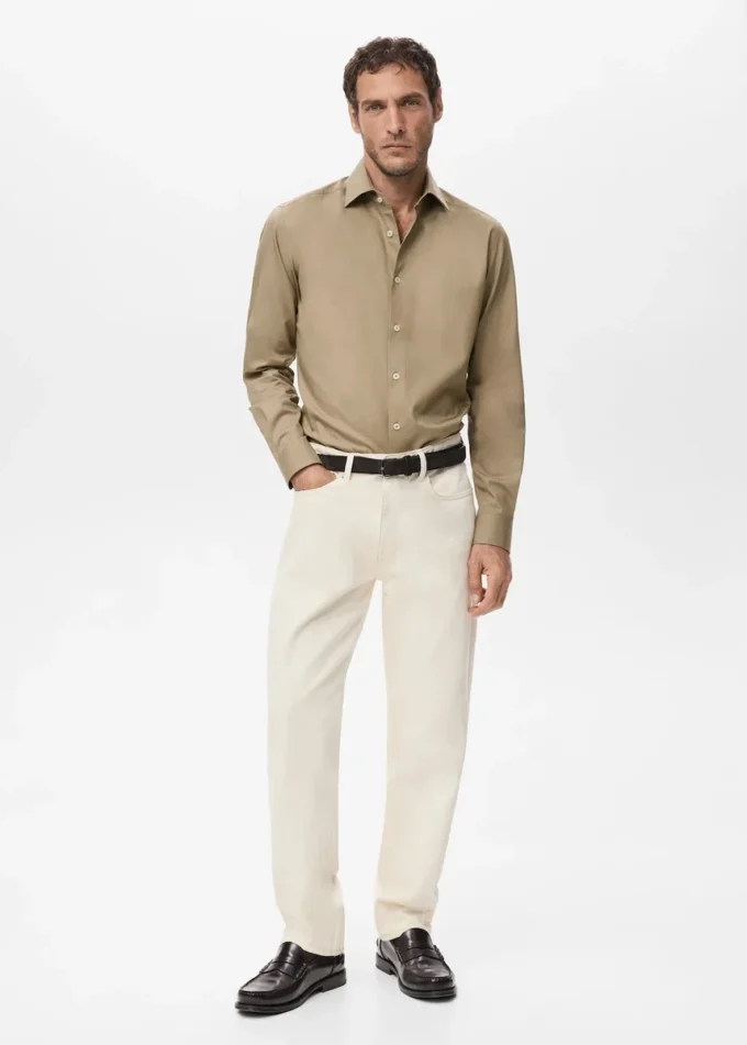 Košile ze směsi lyocellu a bavlny se slim střihem Košile ze směsi lyocellu a bavlny se slim střihem