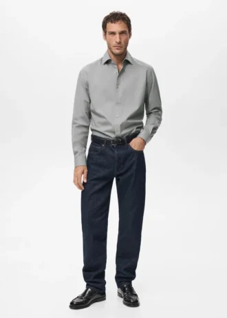 Košile ze směsi lyocellu a bavlny se slim střihem