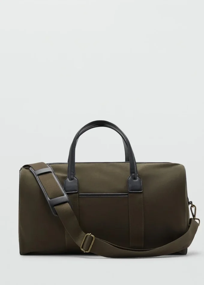 Kombinovaná kožená a bavlněná kabelka typu bowling Kombinovaná kožená a bavlněná kabelka typu bowling